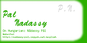 pal nadassy business card